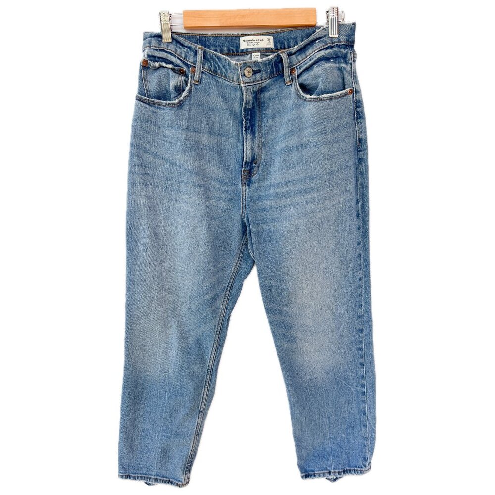 Abercrombie & Fitch The Ankle Straight Ultra High Rise Curve Love 12s Denim Jean